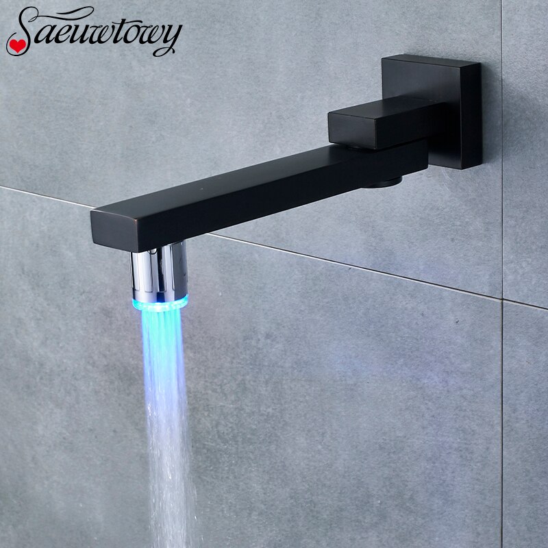 LED Roation Bathroom Basin Wallmounted Outlet Bathtub Shower