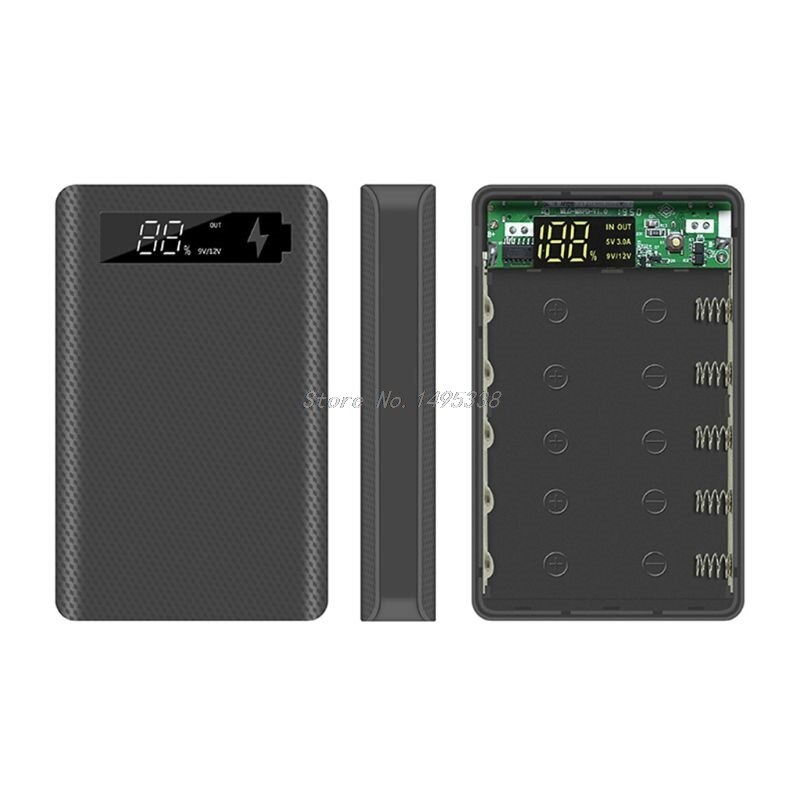 QC3.0 PD Quick Charge LCD Display DIY 5x18650 Battery Case Power Bank Shell Portable External Box without Battery