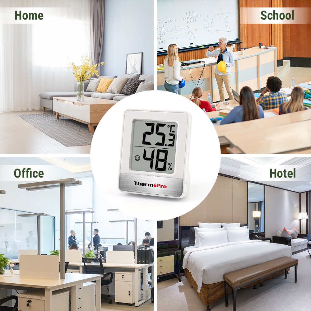 ThermoPro TP49 Zwart Wit Weerstation Mini Digitale Indoor Thermometer Vochtigheid Monitor Thermometer Hygrometer