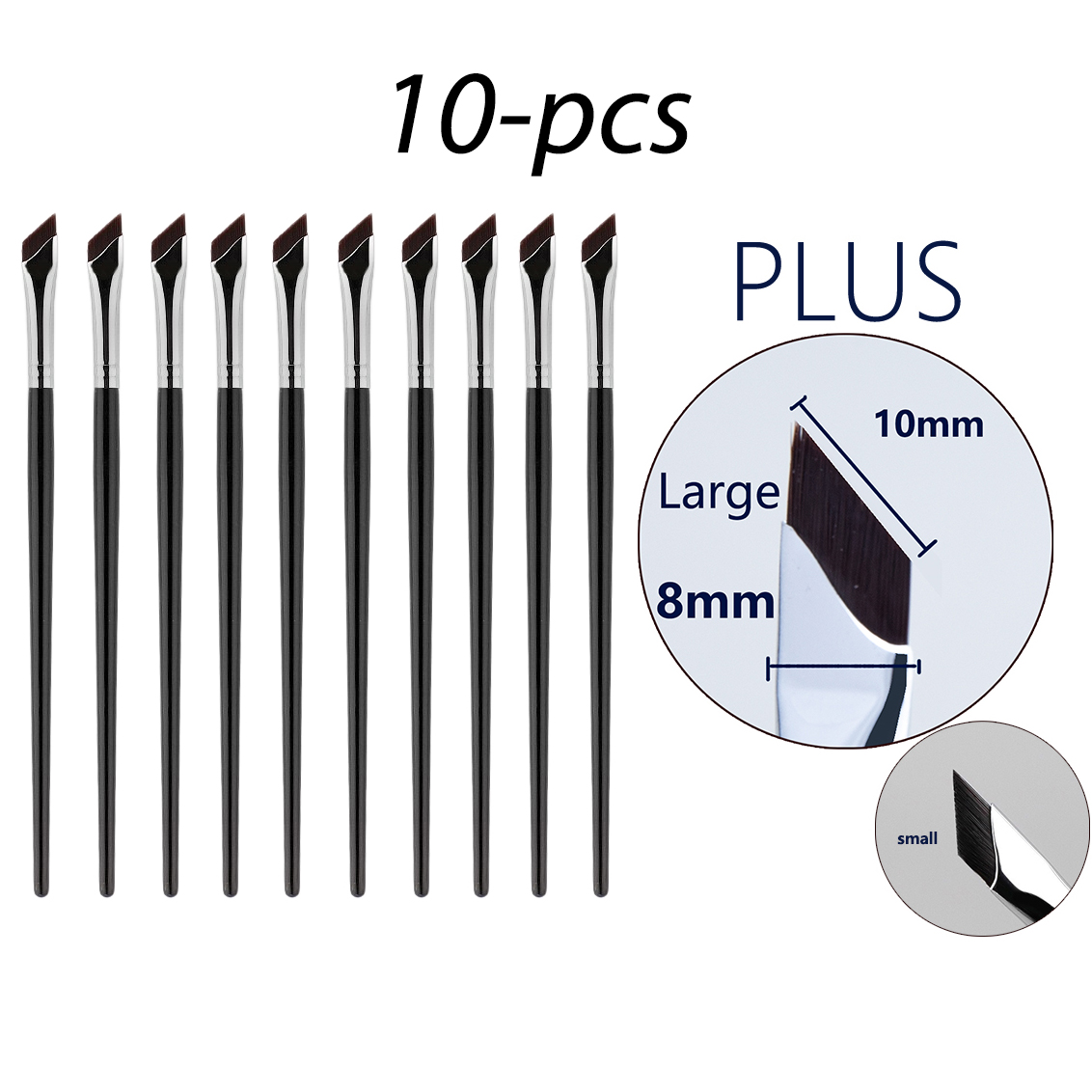 Eyeliner-Pinsel mit abgewinkelter Klinge, dünner Augenbrauenpinsel, Sichel-Eyeliner, flüssiges Gel, Eyeliner-Pinsel, dünner abgewinkelter Eyeliner, machen-hoch-Werkzeug: Dunkelgrau