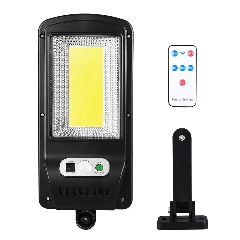 Solar Sensor Lamp Street Lights 128 LED COB Wall Powered Rechargeable Waterproof Wireless Remote Control Solar LED Light Outdoor