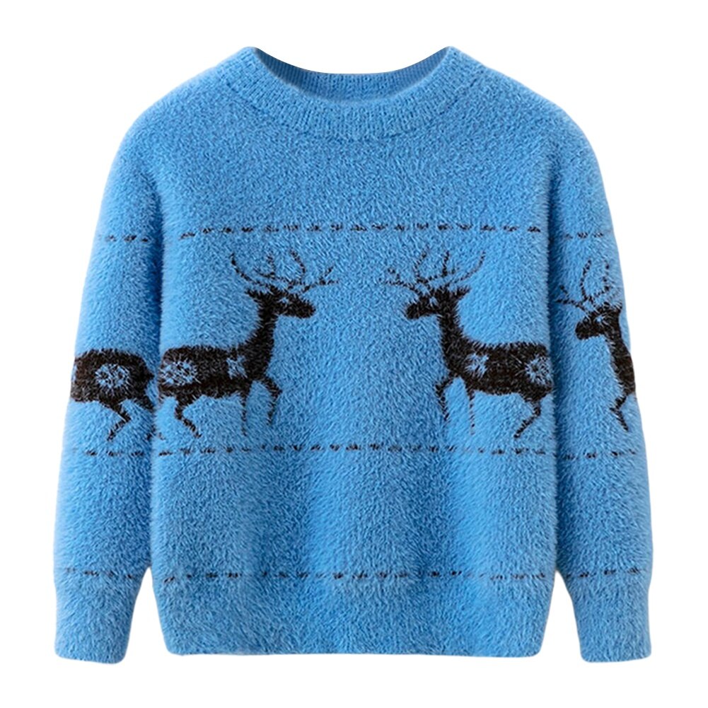 Autumn Winter Fawn Printed Sweaters for Boys And Girls Kids Cloth: L / 2-3T