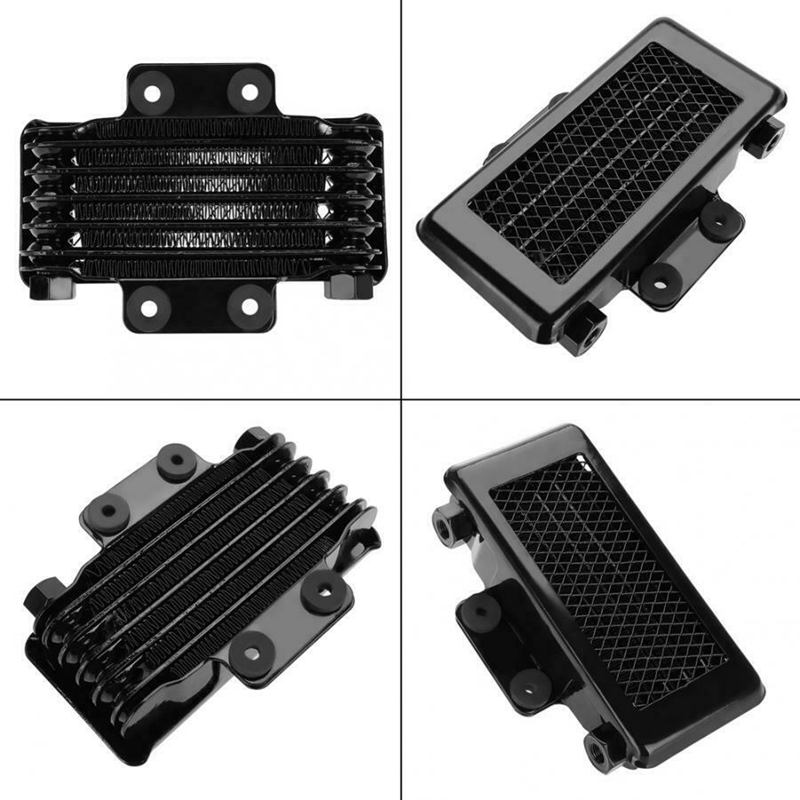 Motorcycle Engine Oil Cooler Cooling Radiator 65Ml Aluminum Black for 100CC-250CC Motorcycle Dirt Bike ATV