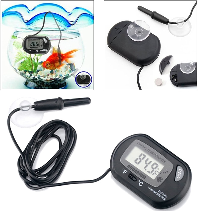 Waterdichte Aquarium Aquarium Thermometer Lcd Digitale Display Thermometer Voor Fish Tank Reptile Schildpad Huisdier Doos 58x36x11mm