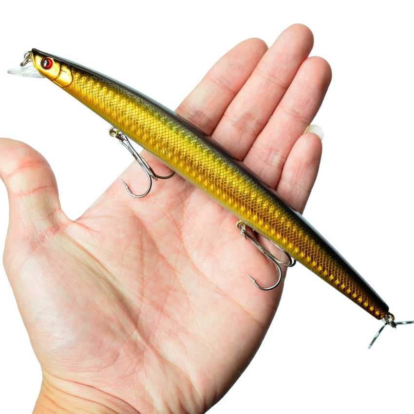 1Pcs Bass Big Wobbler Fishing Lure Minnow Mixed Model Artificial Hard Bait 18cm 24g Floating Water Sea Trolling Wobbler: WHITE