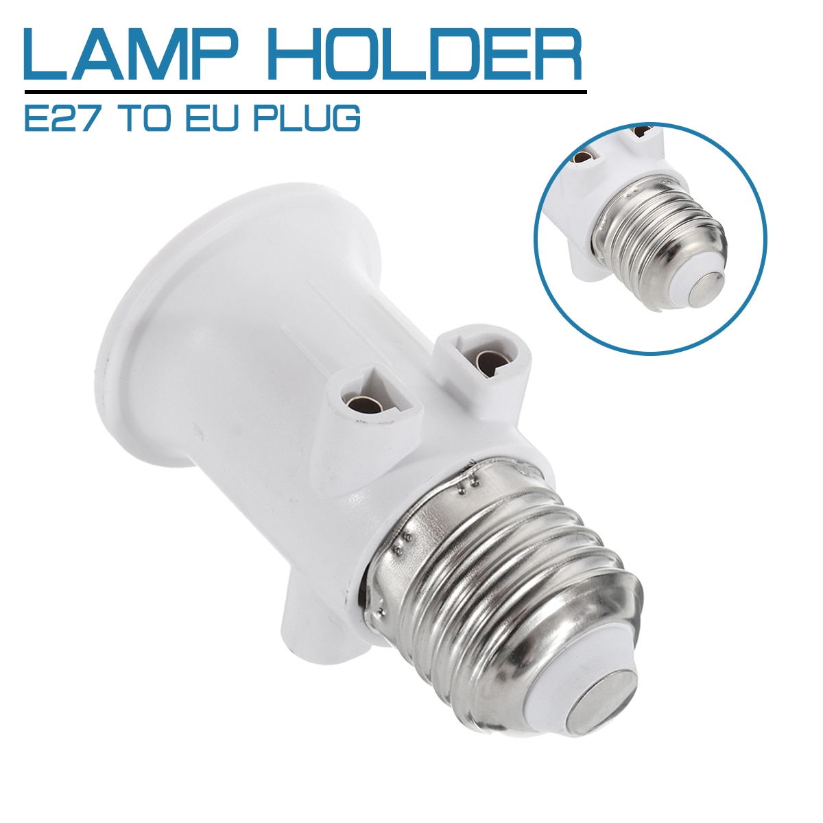 Ac100-240v 4a e27 abs eu led pære adapter belysning holder base stik stik tilbehør skrue lys fatning konvertering til lampe