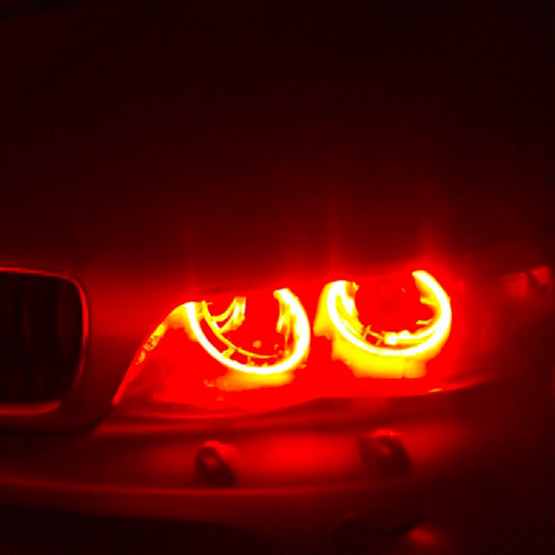 2Pcs LED Angel Eyes Marker Lights Bulbs For E39 E53 E60 E61 E63 E64 E65 E66 E87 525i 530i xi 545i M5 Error Free 2*5W: Red