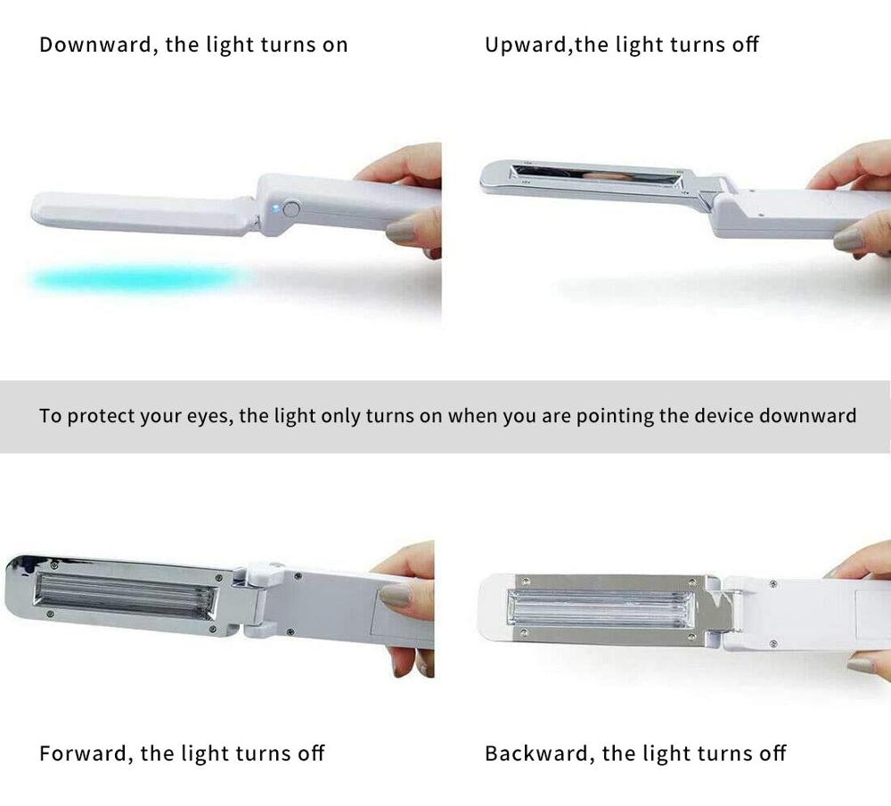 Handheld Sanitizer UVC Light Sterilizer Ultraviolet Wand Portable Disinfection Lamp for Hotel House Office Killing Virus Germs