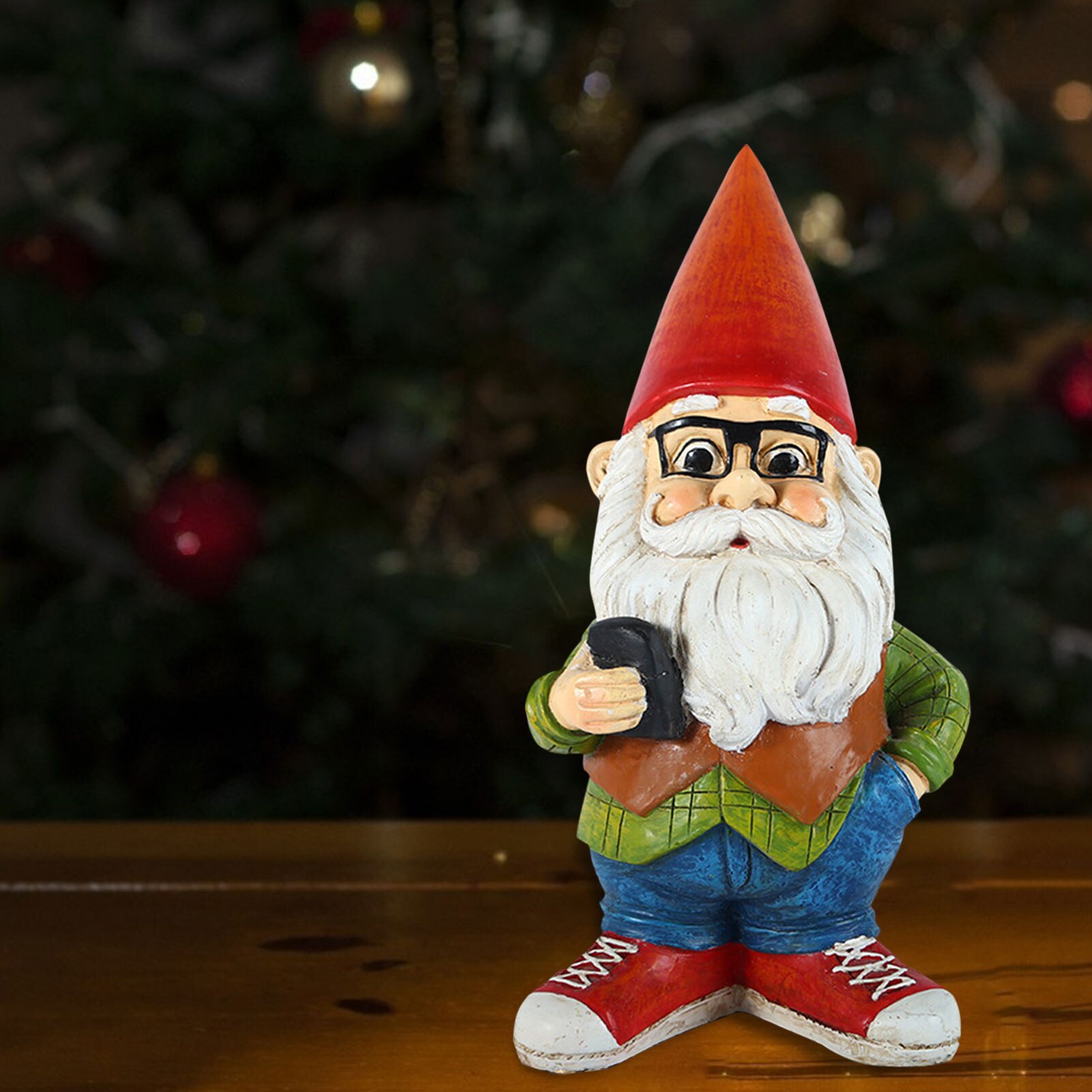 Resin Naughty Garden Gnome Garden Statue Christmas Dress Up Garden Decoration Resin Gnome Christmas Resin Gnome