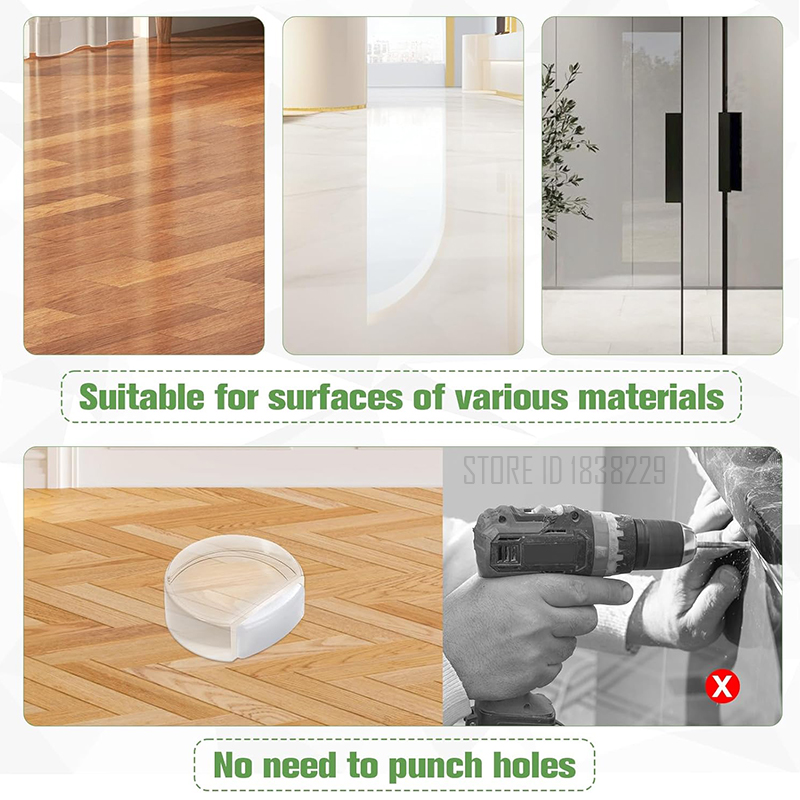 KAK 2 stks Siliconen Deurstopper Non-Punch Anti-collision Muurbescherming Deur Buffer Zelfklevende Vloer gemonteerde Deur Stop Guard