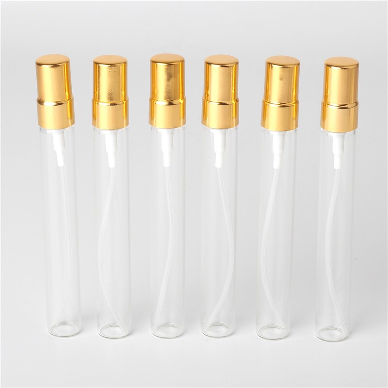 6 Stuks 10 ML Glas Hervulbare Parfumflesje Met Gouden Metalen Spray & Lege Case Parfumflesjes Verstuiver Glazen flessen: Default Title