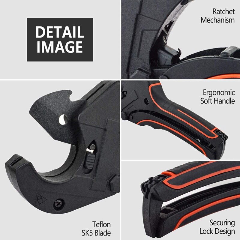 0- 42mm Plastic Pipe Cutter PVC Pipe Cutter Heavy Duty Pipe and Tube Cutter 1-5/8Inch/42mm Toofor Cutting PVC Pipe