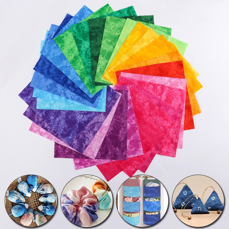 5 stk floral tie-dye patchwork-kombinasjon 20*20cm ren bomullsduk hode diy tie dye print barn regnbuestoff