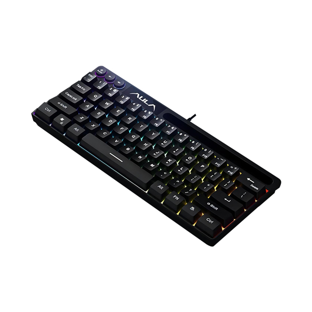 AULA F3061 Mechaniczna klawiatura dotykowa 61-klawiszowa przewodowa mini klawiatura Podświetlana klawiatura RGB Klawiatura do gier laptopa stacjonarnego: Olive
