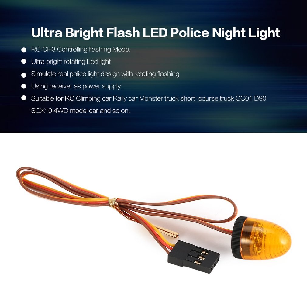 Austar Multifunctionele Ultra Heldere Roterende Knipperende Politie Led Night Lights Lamp Voor Rc Auto Hsp Tamiya CC01 Axiale SCX10