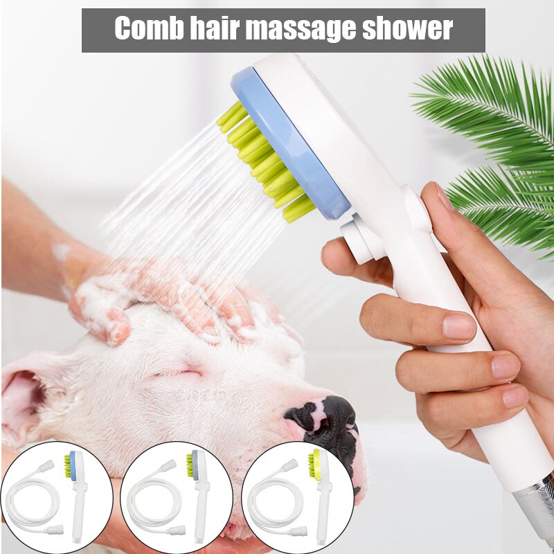 Kæledyr bad bruser vand sprøjte hoved badeværktøj hårvask rengøring til hund kat badeværelse  s55