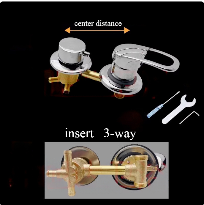 2/3/4Way Bath faucet water mixing valve switch Shower Switch Control Faucet Mixer Shower Cabin Accessories Valve Diverter Tap: Yellow / 36mm