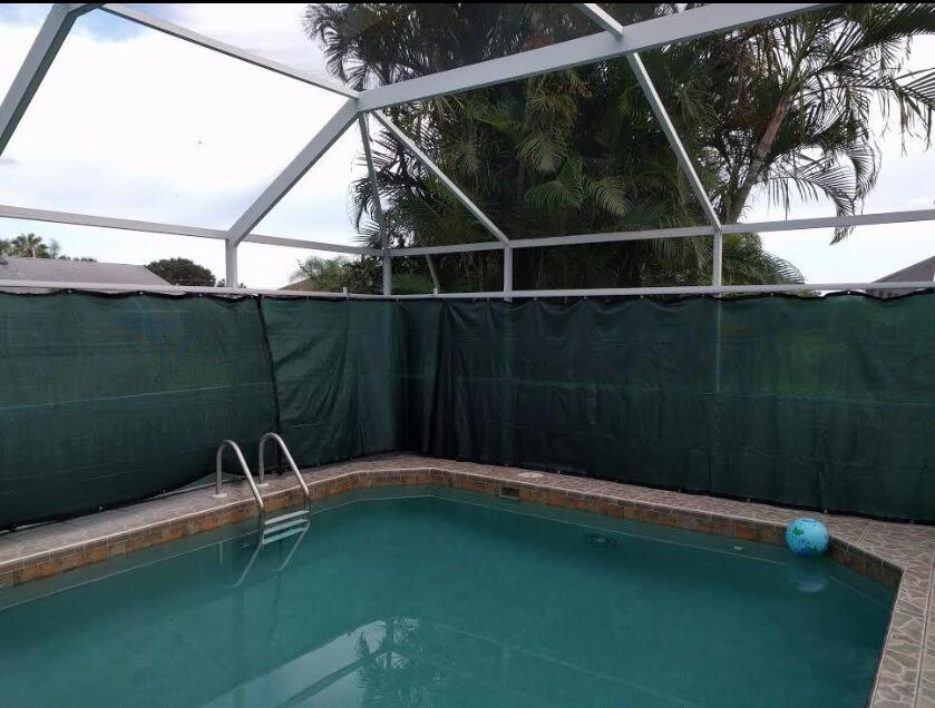 Swimming Pool Fence Privacy Screen,Garden Fence for Privacy,Outdoor Backyard Shade Windscreen Mesh,Cable Zip Ties Include-Green