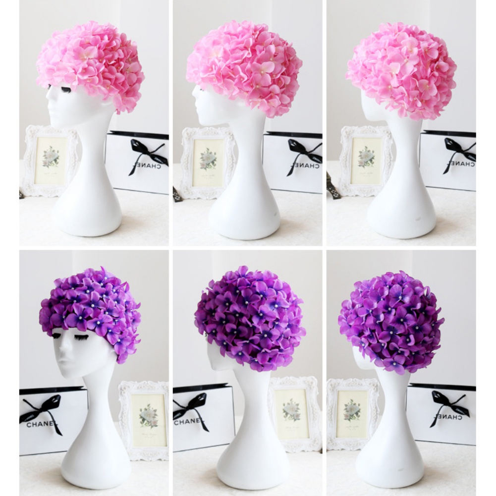 de la flor señoras pétalo gorra de baño Vintage Floral gorro de verano de las mujeres deportes de agua gorro de piscina