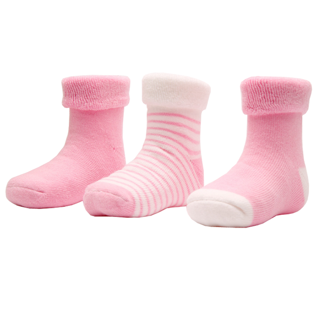 Chaussettes chaudes pour bébé, chaussettes épaisses pour fille et garçon, automne et hiver paire/lot: Rose / 0-6 months baby