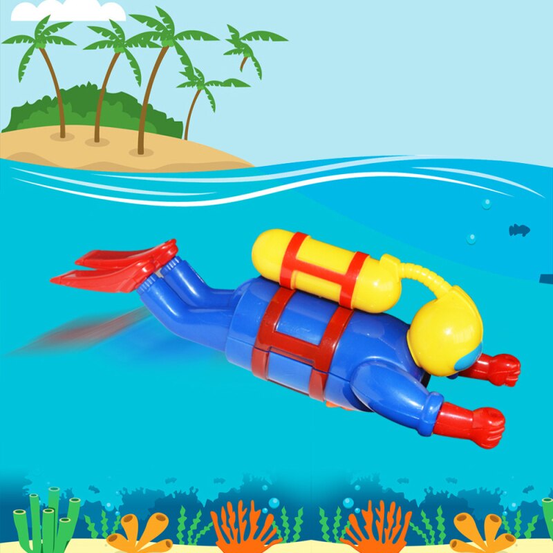 19 Cm Plastic Wind Up Speelgoed Clockwork Duiken Scuba Diver Kids Baby Bad Zwembad Zwemmen Duiken Scuba Speelgoed Voor Kid