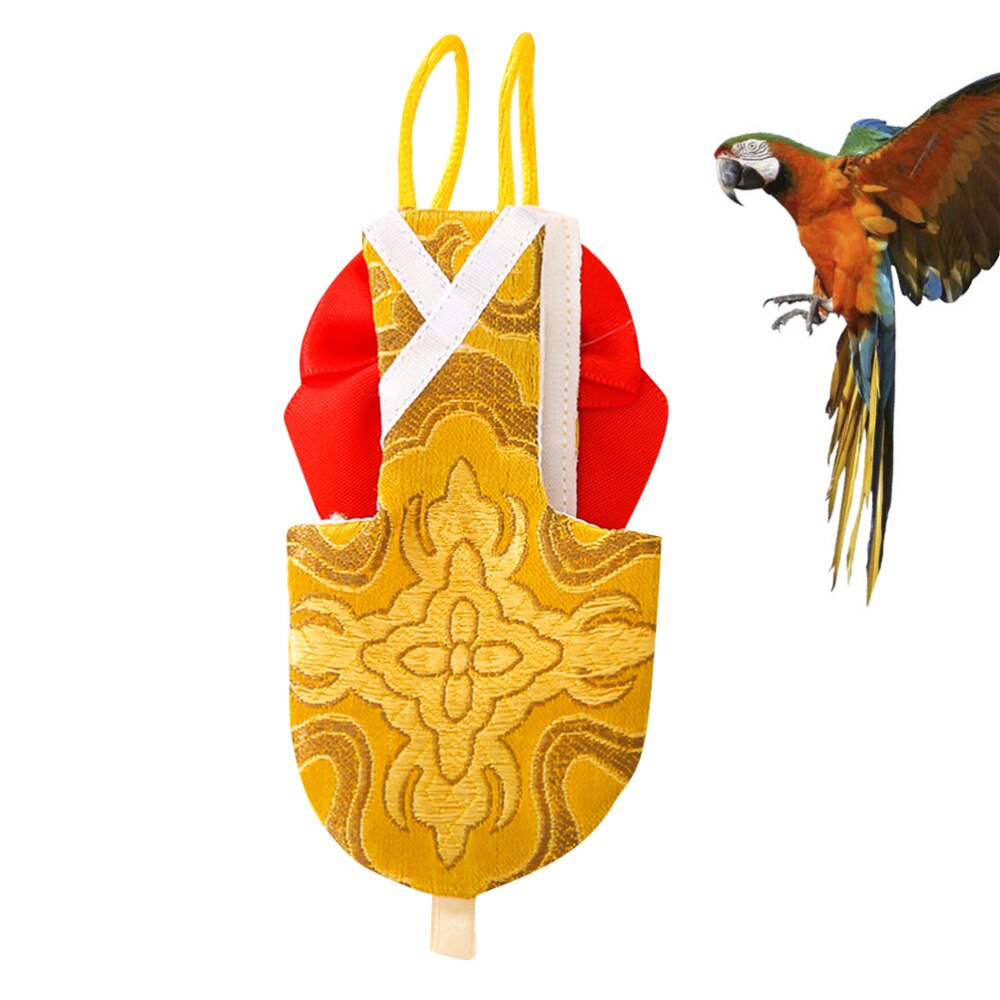 Pet Parrot Clothes Parrot Diaper Bird Pant Cute Pet Flying Suit Pilot Clothing for Cockatiel Parakeet (Size XS, Red)