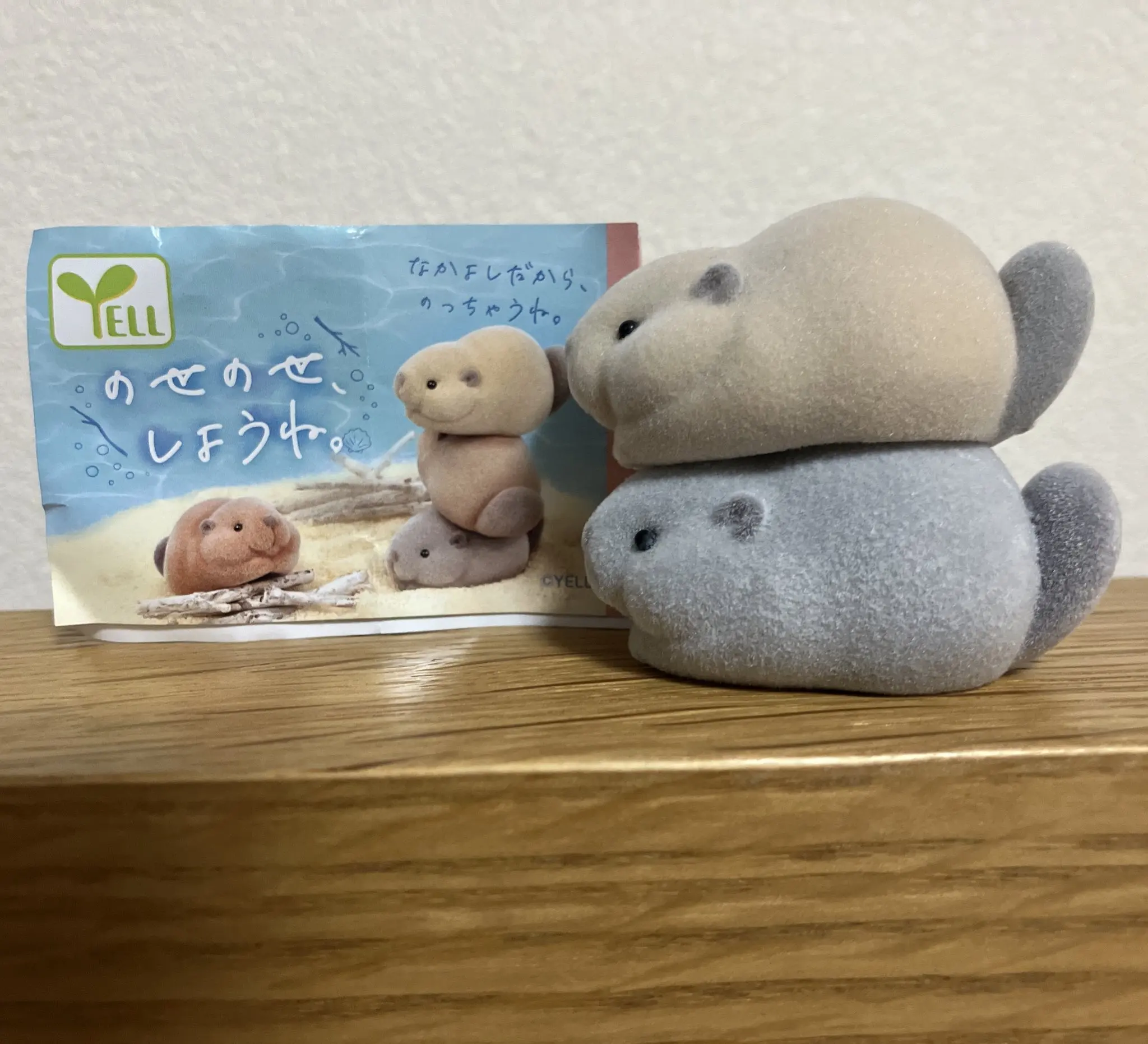 Juguetes de cápsula del mundo graso, figura esponjosa de Nutria kawaii, ojos redondos, boca hinchada, castor gordo flocado, mascota apilable, gashapon