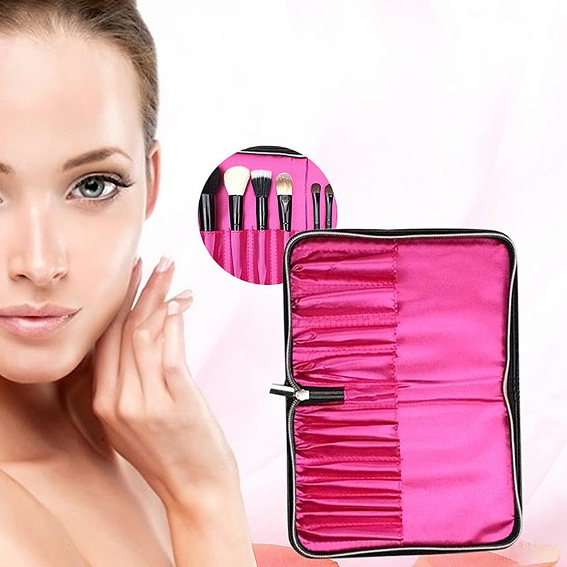 12 houders Make-Up Borstel Opbergtas Met Rits Riem Cosmetische Case Leather Pouch Make-Up Borstel Container Makeup Case