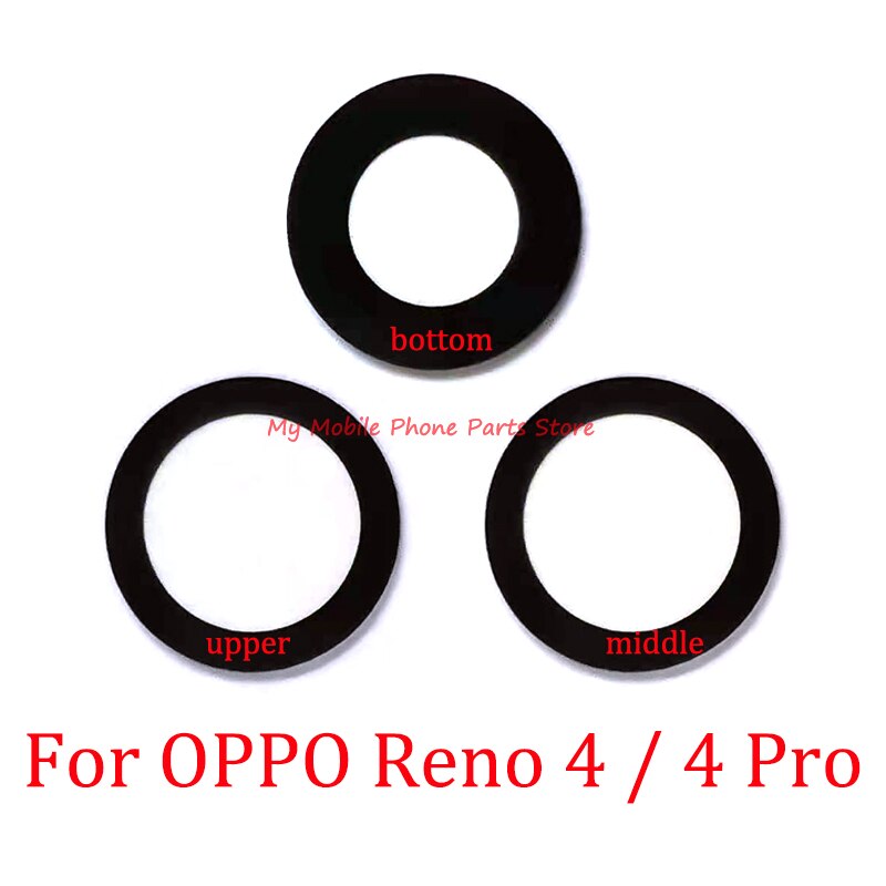 1 Set Rear Camera Lens Voor Oppo Reno 4 Pro 4pro Terug Camera Glas Lens Cover Met Lijm Sticker Vervanging onderdelen
