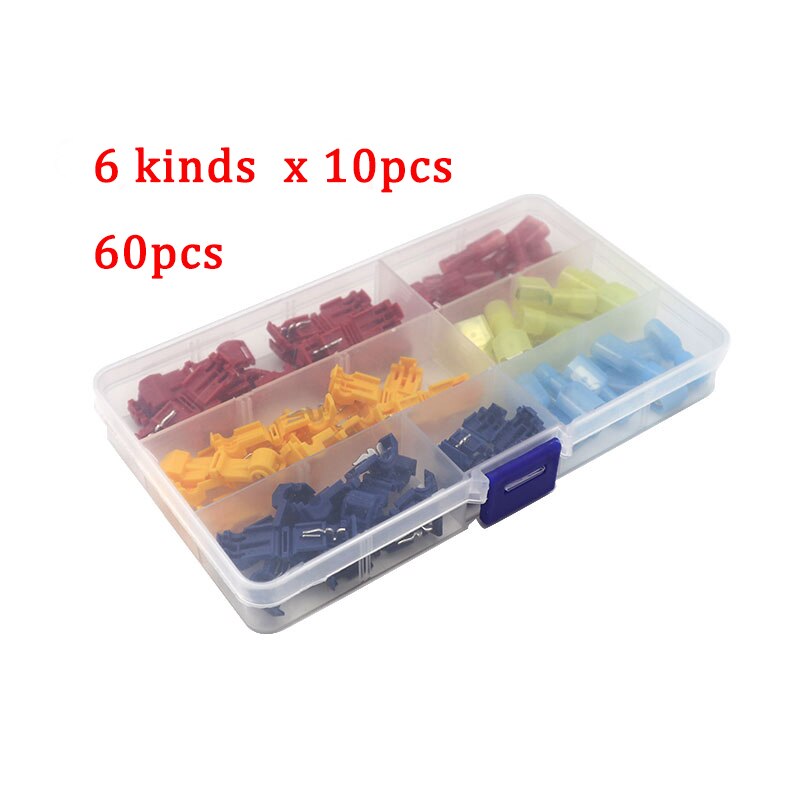 T Tap Wire Connectors Spade Terminals Hand Tool Set,T-Tap Snap Splice Lock Wire Male Quick Spade Terminal Connector Assorted Kit