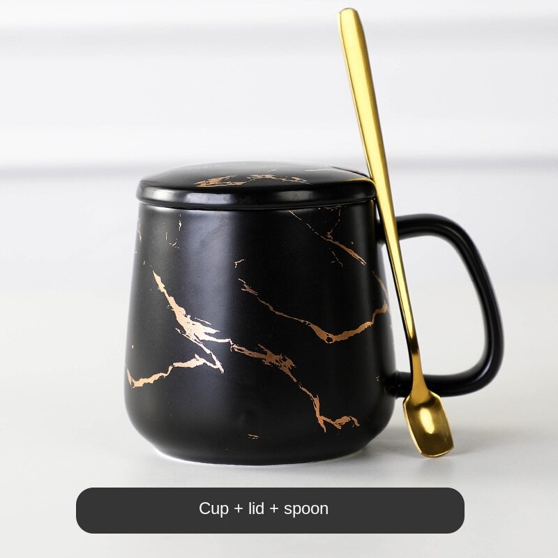 Nordic style marbled simple ceramic mug mug breakfast office coffee cup couple mug: C