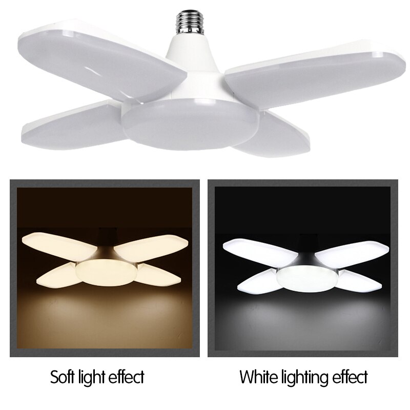 Erittäin kirkas teollisuusvalaistus 60w e27 led-tuuletinta autotallin valossa 6000lm led-korkea laakerinlehtilamppu työpajan energiavalaistukseen