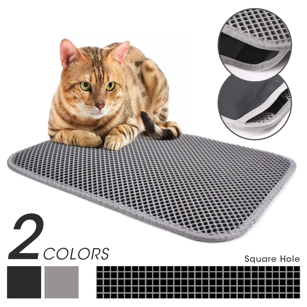 Pet Cat Litter Mat Double Layer Trapping Pets Waterproof Litter Cat Bed Pads Super Light Easy To Carry Clean mat for Cats