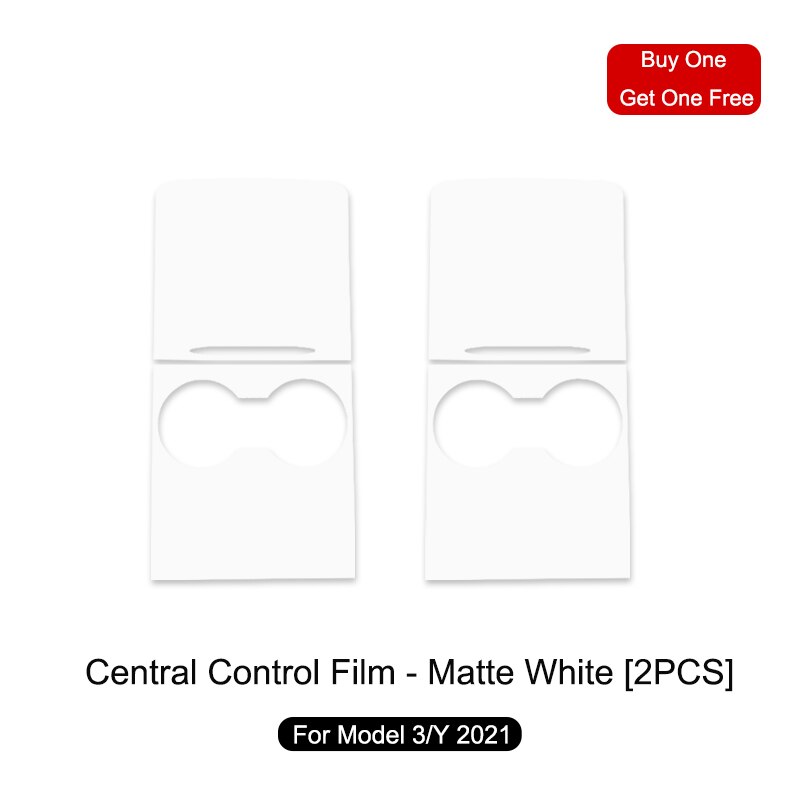 2PCS Car Central Control Panel Sticker Wood Center Console Model3/Y Interior Film Wood Grain For Tesla Model 3 Model Y: 2PCS Matte White