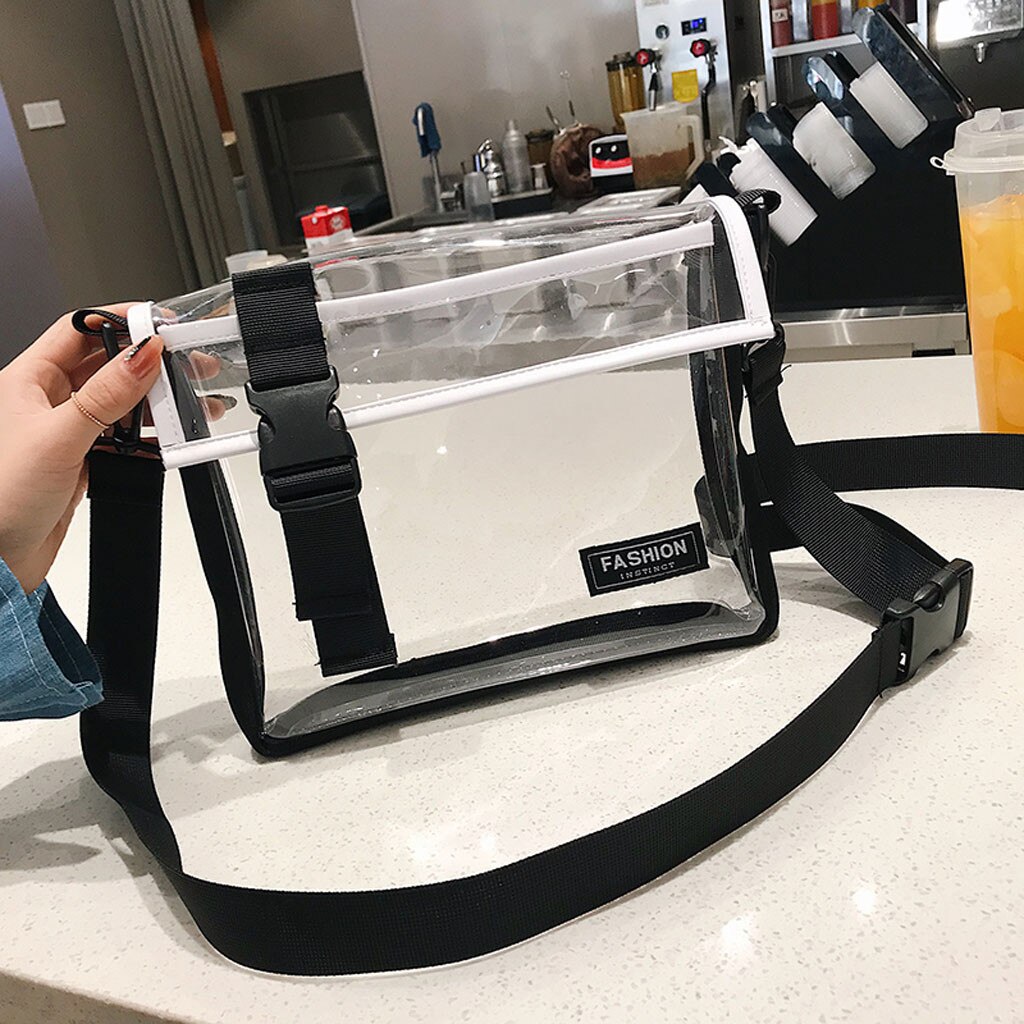 Vrouwen Kleine Vierkante Schoudertas Messenger Bag Meisjes Mode Transparante Straat Persoonlijkheid Veelzijdige Schouder Tas # LL