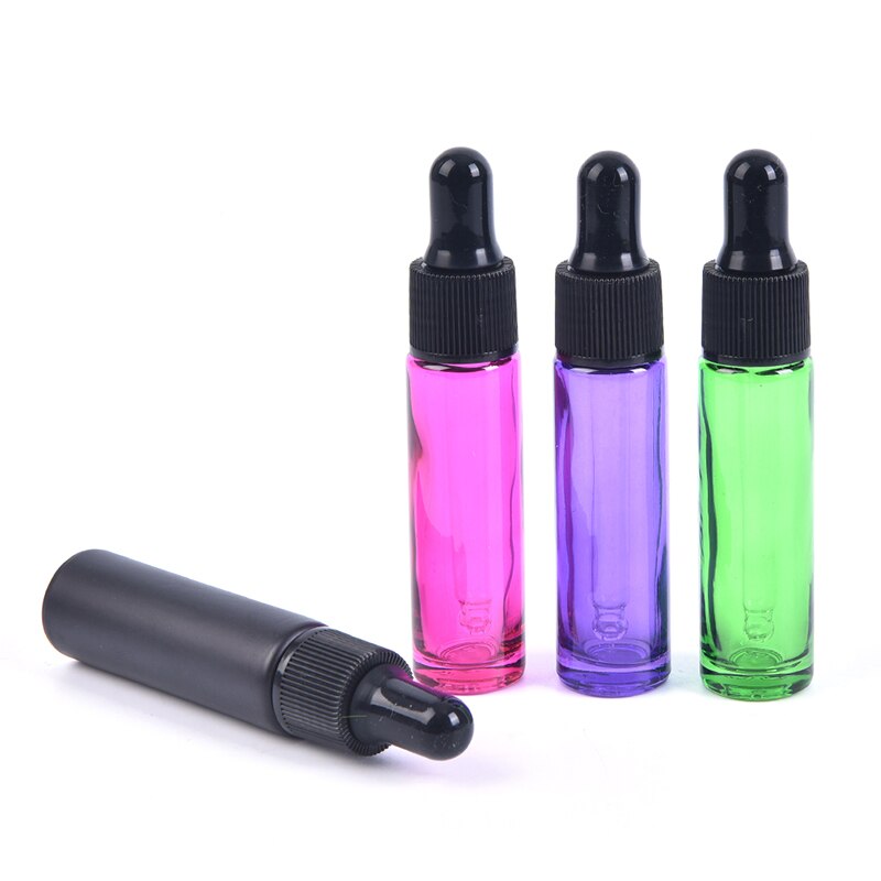 1 szt. Szklana butelka 10ml butelka z pipetą z czystymi szklanymi tubami mini fiolka z olejkiem eterycznym zielona wysokiej jakości \ czerwona róża \ fioletowa \ czarna