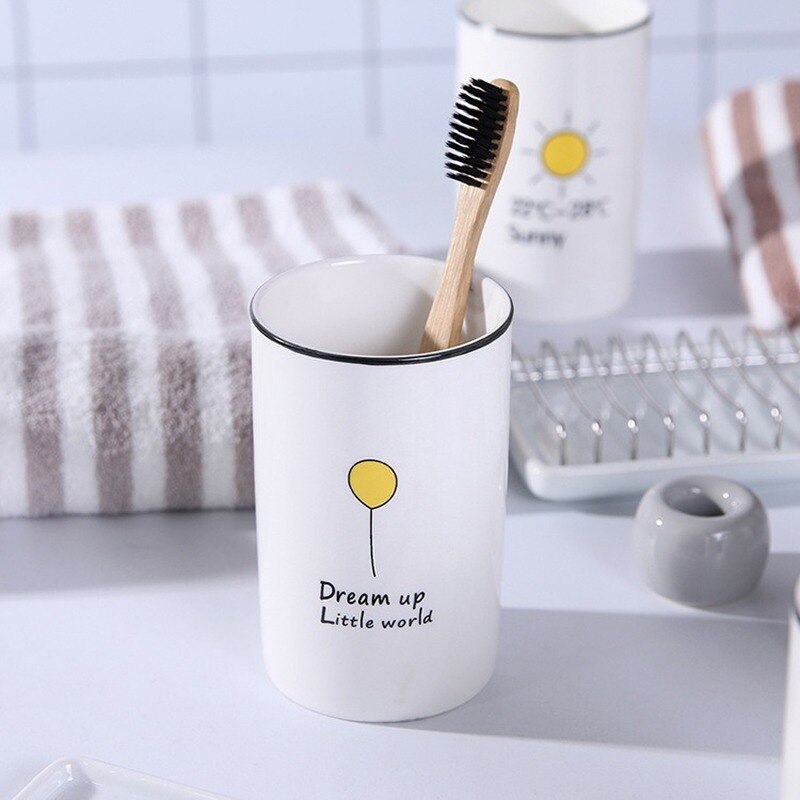 Escova de dentes cerâmica copo criativo dos desenhos animados escova copo doméstico lavar copo copos do casal hotel casa de banho produtos de higiene pessoal escova copo