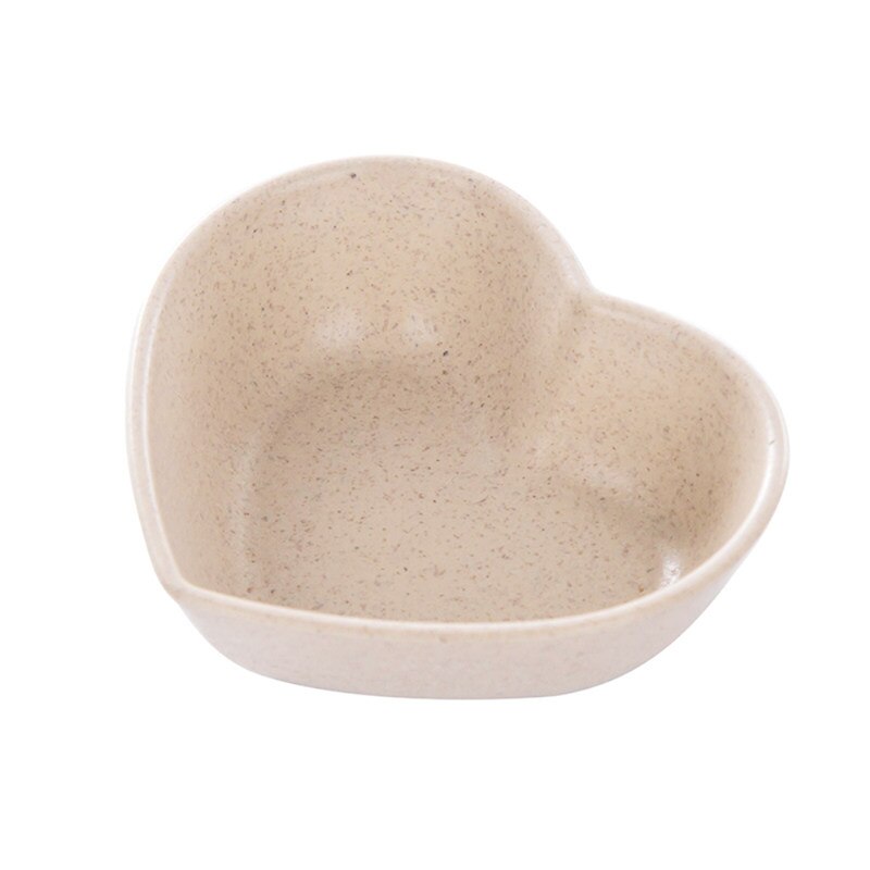 Kitchen Food Sauce Dish Sauce Seasoned Mustard Wheatgrass Bowl sauce Saucer Small vinegar taste board snack plate: Beige heart