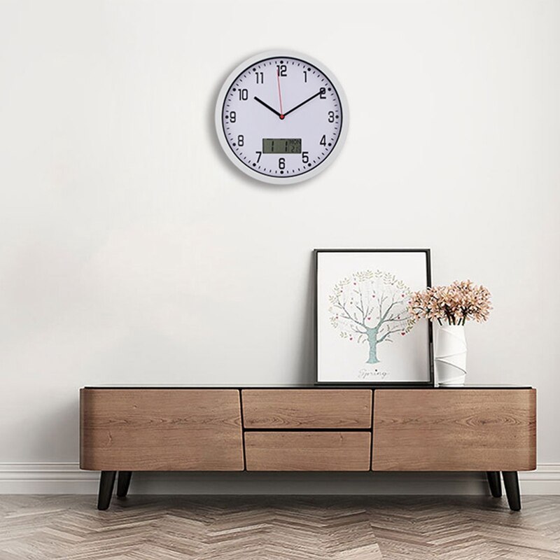 ! Timelike Classic Temperature Display Wall Clock Modern Digital Plasitc Clock Quartz Horloge Retro Relogio De Parede