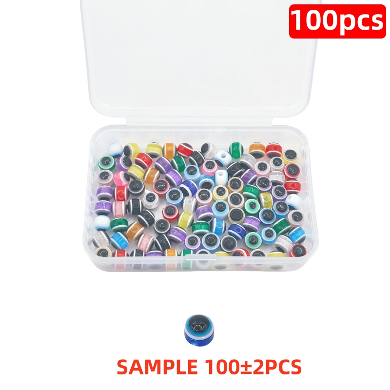 100 pièces de perles de blocage d'oeil de poisson en résine dure, perles de blocage de leurre d'oeil de poisson simulées: Orange