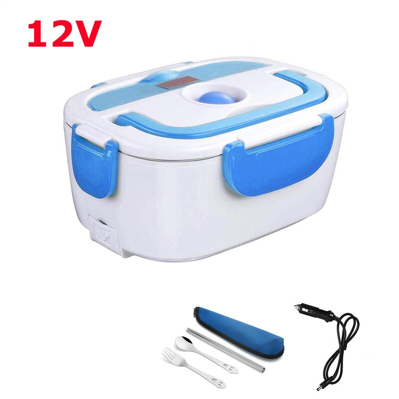 Elektrische Lunch Box Edelstahl 12V 24V 220V Auto Hause Schule Mahlzeit Lebensmittel Wärmer Container Heizung Bento box Für Picknick Camping: 12V Blue