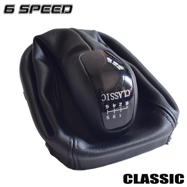 Palanca de cambios Manual para Mercedes Benz Clase C W203 S203, pomo de palanca de cambios de 5 y 6 velocidades, cubierta de bota de cuero, Gaitor, estilo de coche: 6 classic