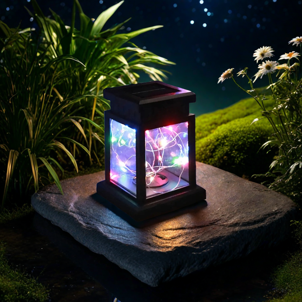 1pc Solar Lantern Outdoor Garden Hanging Lanterns Waterproof LED Mission Lights For Halloween Christmas Decorations: Orange