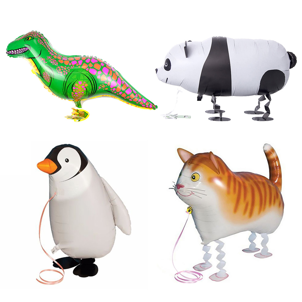 Walking Balloon Pet Cat Kids Toy Inflatable For Xmas Foil Cute Lovely Can Be Used Repeatedly, No Extra Knot, Automatic Sealing.