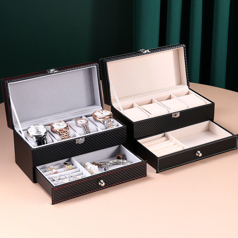 DELESYS Mehrzweck-Aufbewahrungsbox für Zuhause, Organizer für kleine Gegenstände, Aufbewahrungsbox für Uhren, Leder, Geschenkbox, Brillen-Aufbewahrungsbox