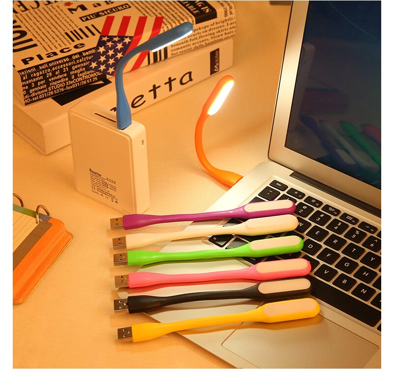Fleksibel metall-usb-dings-ledpære ultrasterkt usb-ledet-lys usb-ledet-lampe sammenleggbar