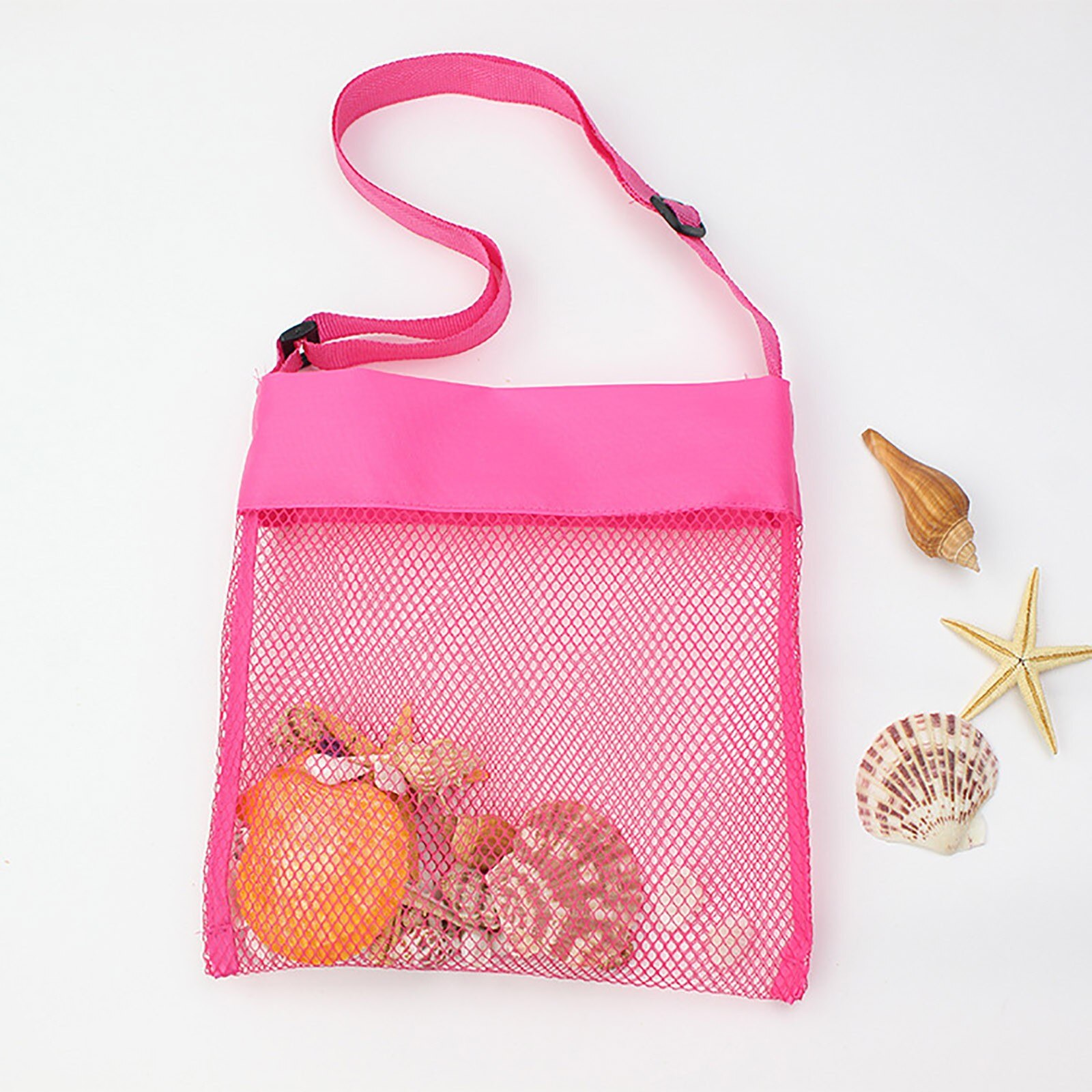Kleur Kinderen Mesh Strand Ademend Zee Shell Tassen Verstelbare Draagriemen Essentiële Tools Voor Bezoek De Strand # G