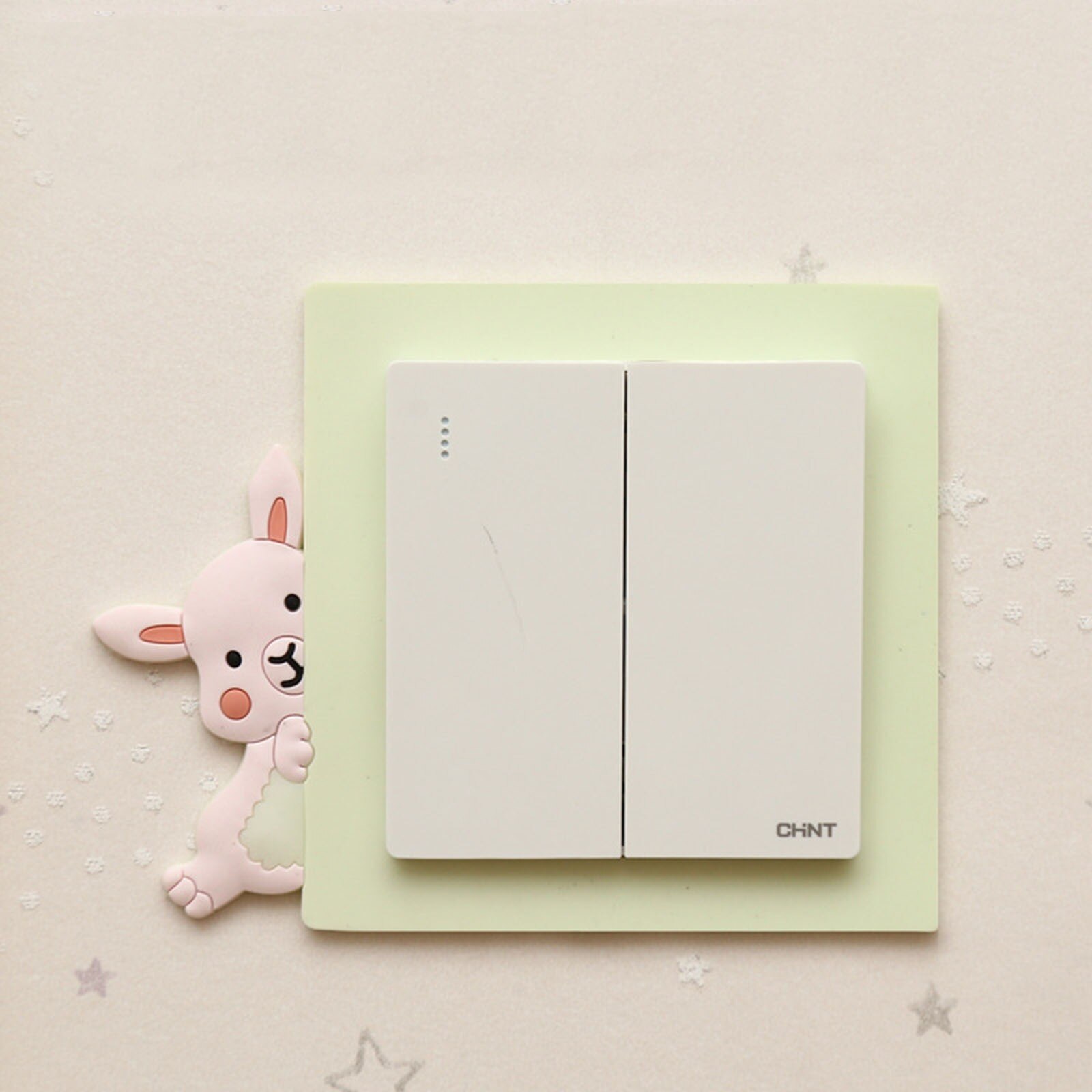 Cartoon Chicken Bear Luminous Switch Paste Socket Protective Cover Living Room Bedroom Protection Washable 3D Switch Stickers: 4