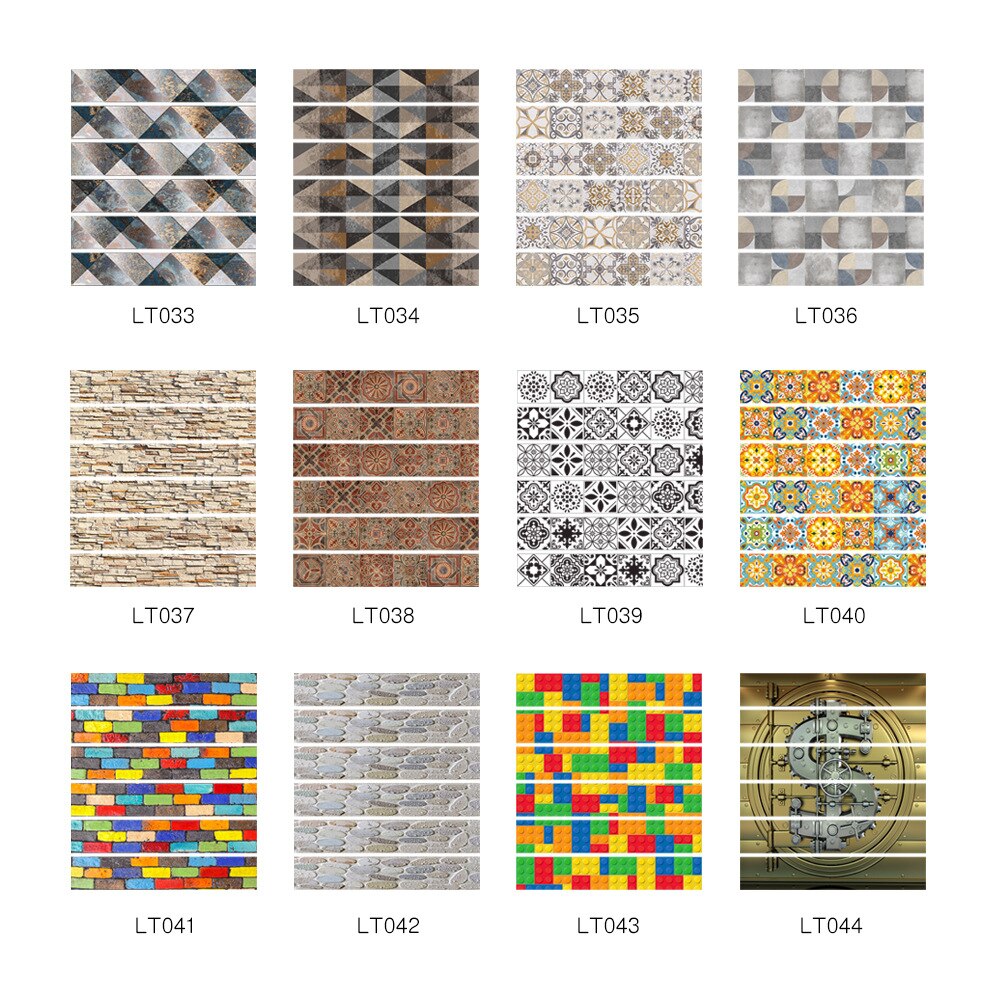 6pcs/set Modern Floor Stairs Sticker Decoration Sticker Wall Stickers Self-adhesive