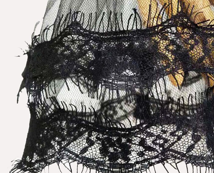 Vrouwen Zwarte Kleur Vintage Kant Handschoen Dame Nep Kant Arm Mouw Zwarte Nep Mouw Vingerloze Handschoen R1046